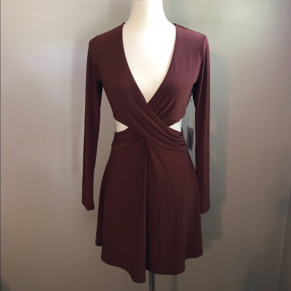 Rust skater dress from forever 21 with cut outs
